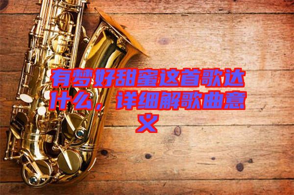 有夢好甜蜜這首歌達什么，詳細解歌曲意義