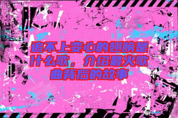 追不上變心的翅膀是什么歌，介紹最火歌曲背后的故事