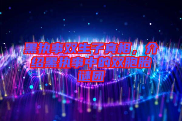 黑執(zhí)事雙生子真相，介紹黑執(zhí)事中的雙胞胎謎團(tuán)