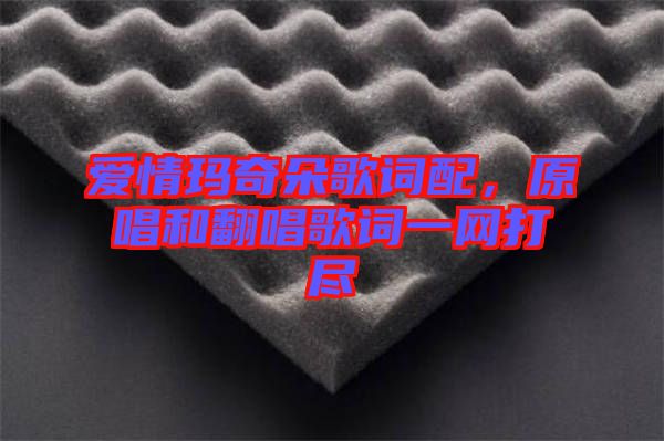 愛情瑪奇朵歌詞配，原唱和翻唱歌詞一網(wǎng)打盡
