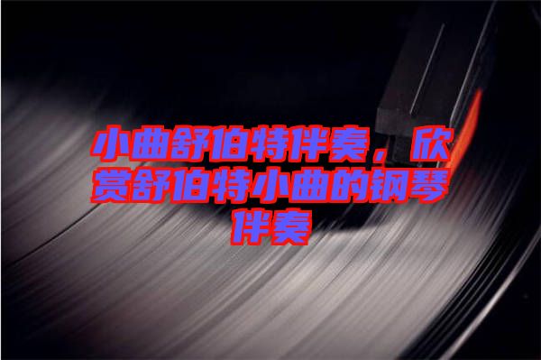 小曲舒伯特伴奏，欣賞舒伯特小曲的鋼琴伴奏