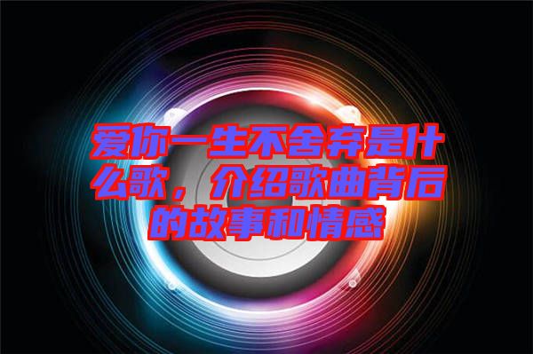 愛你一生不舍棄是什么歌，介紹歌曲背后的故事和情感