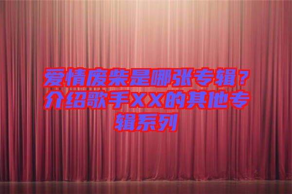 愛情廢柴是哪張專輯？介紹歌手XX的其他專輯系列