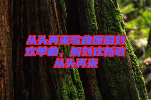 從頭再來歌曲原唱劉歡單曲，解劉歡新歌從頭再來