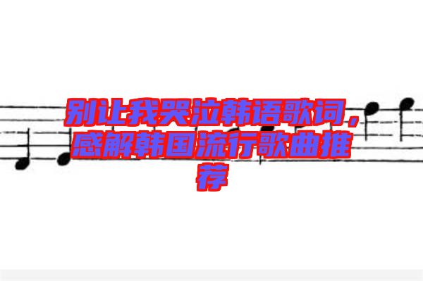 別讓我哭泣韓語(yǔ)歌詞，感解韓國(guó)流行歌曲推薦