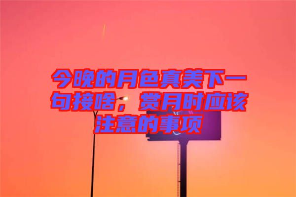 今晚的月色真美下一句接啥，賞月時應該注意的事項