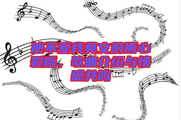 他不愛(ài)我莫文蔚撕心裂版，歌曲介紹與情感共鳴