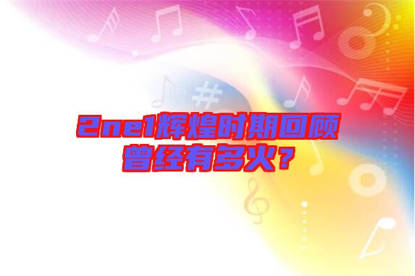 2ne1輝煌時(shí)期回顧曾經(jīng)有多火？