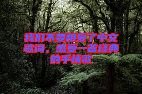 我們不要相愛了中文歌詞，感受一首經(jīng)典的手情歌