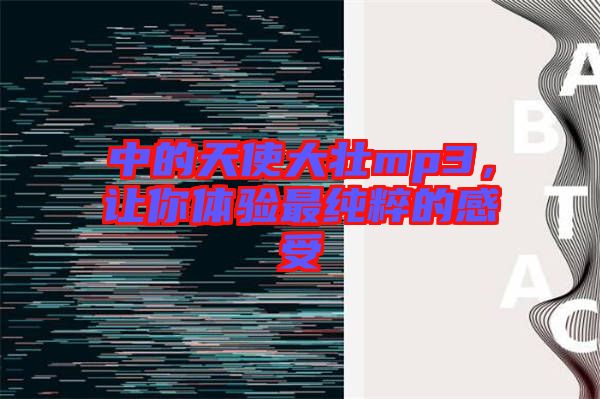 中的天使大壯mp3，讓你體驗(yàn)最純粹的感受