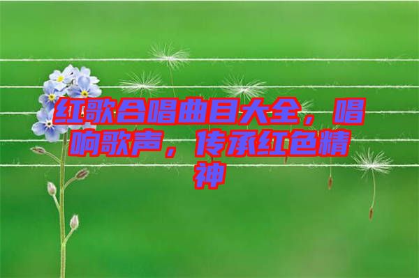 紅歌合唱曲目大全，唱響歌聲，傳承紅色精神