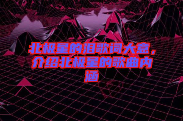 北極星的淚歌詞大意，介紹北極星的歌曲內(nèi)涵