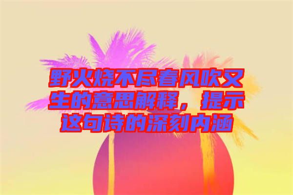 野火燒不盡春風(fēng)吹又生的意思解釋，提示這句詩(shī)的深刻內(nèi)涵