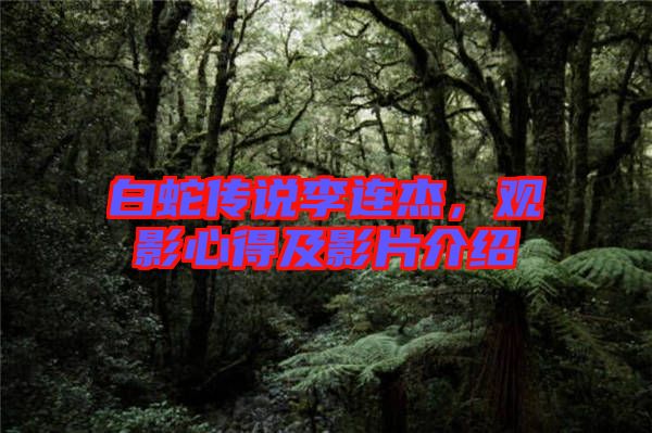 白蛇傳說李連杰，觀影心得及影片介紹