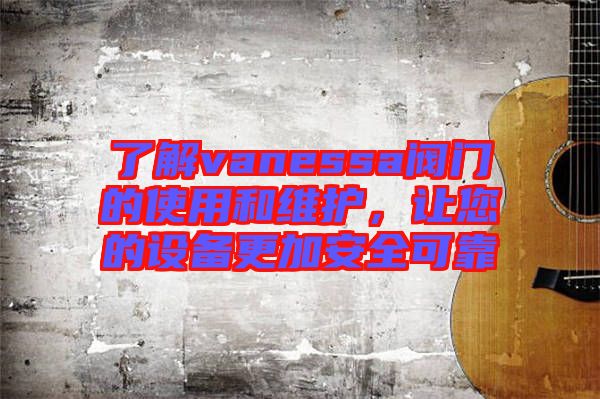 了解vanessa閥門的使用和維護(hù)，讓您的設(shè)備更加安全可靠