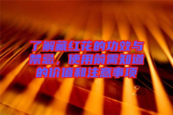了解藏紅花的功效與禁忌，使用前需知道的價(jià)值和注意事項(xiàng)