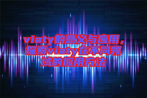 viaty的意義與應用，探索viaty在不同領域的應用方法