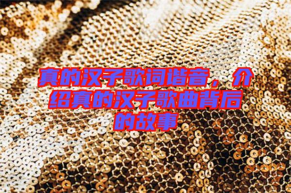 真的漢子歌詞諧音，介紹真的漢子歌曲背后的故事