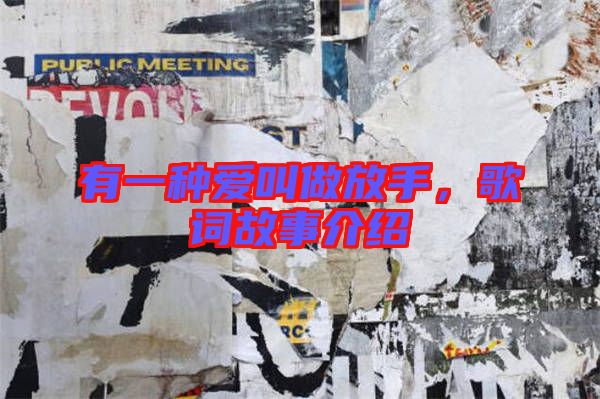 有一種愛叫做放手，歌詞故事介紹