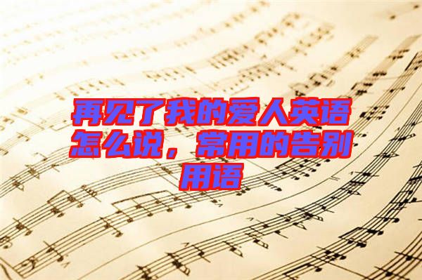 再見了我的愛人英語怎么說，常用的告別用語