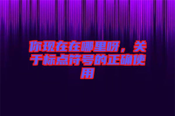 你現(xiàn)在在哪里呀，關(guān)于標(biāo)點符號的正確使用