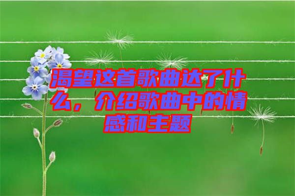 渴望這首歌曲達了什么，介紹歌曲中的情感和主題