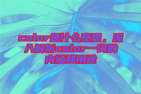 color是什么意思，深入解析color一詞的內(nèi)涵和用途