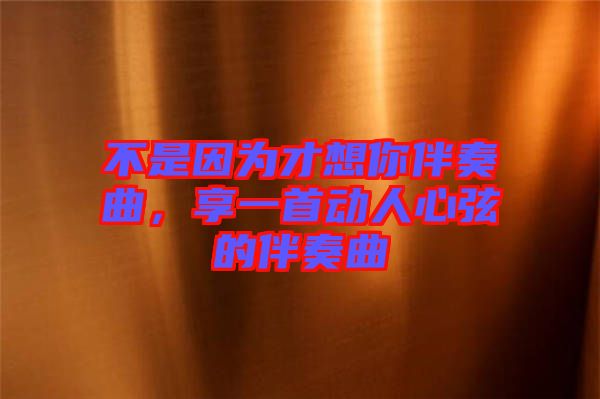 不是因?yàn)椴畔肽惆樽嗲?，享一首?dòng)人心弦的伴奏曲