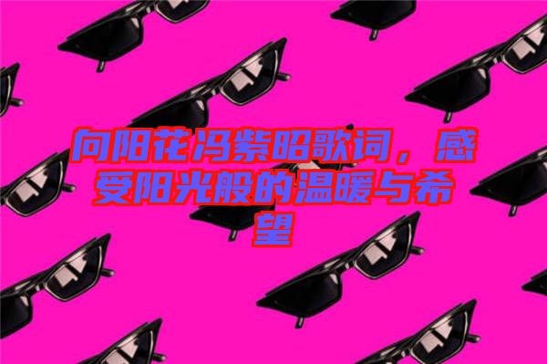 向陽花馮紫昭歌詞，感受陽光般的溫暖與希望