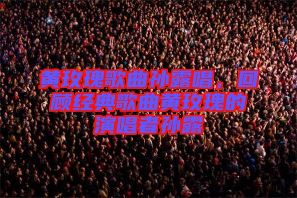 黃玫瑰歌曲孫露唱，回顧經(jīng)典歌曲黃玫瑰的演唱者孫露