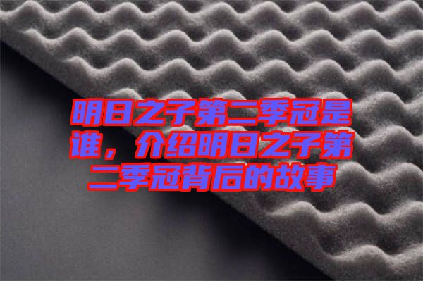 明日之子第二季冠是誰，介紹明日之子第二季冠背后的故事