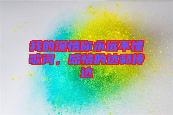 我的深情你永遠(yuǎn)不懂歌詞，感情的達(dá)和傳達(dá)