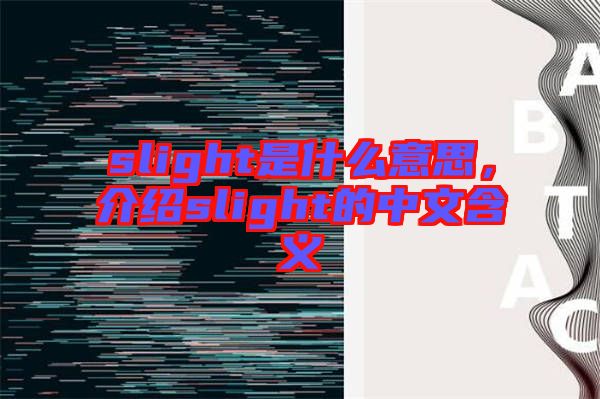 slight是什么意思，介紹slight的中文含義