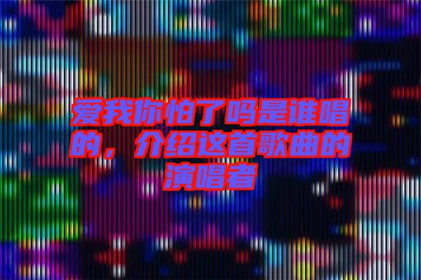 愛我你怕了嗎是誰唱的，介紹這首歌曲的演唱者