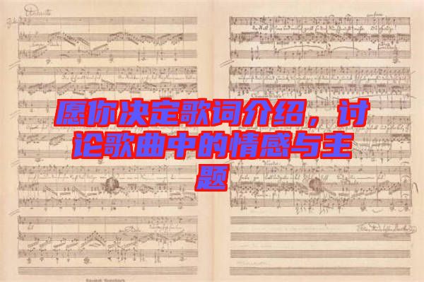 愿你決定歌詞介紹，討論歌曲中的情感與主題