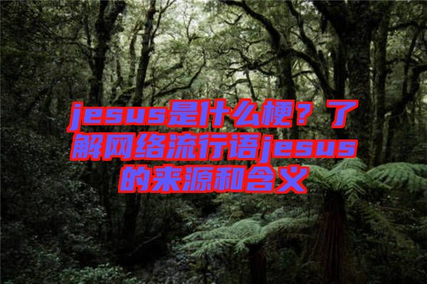 jesus是什么梗？了解網(wǎng)絡(luò)流行語jesus的來源和含義