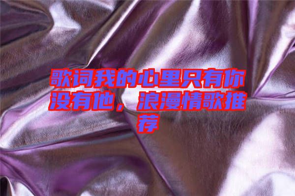 歌詞我的心里只有你沒有他，浪漫情歌推薦