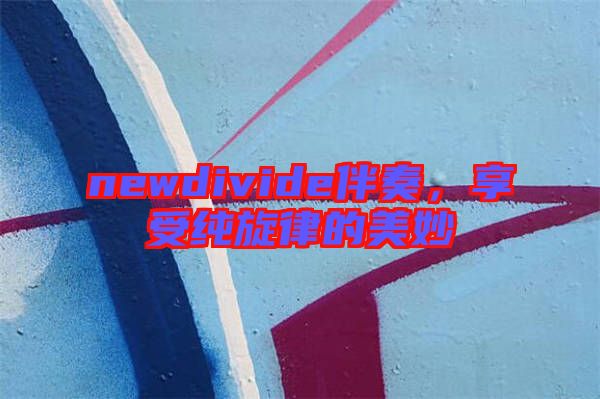 newdivide伴奏，享受純旋律的美妙
