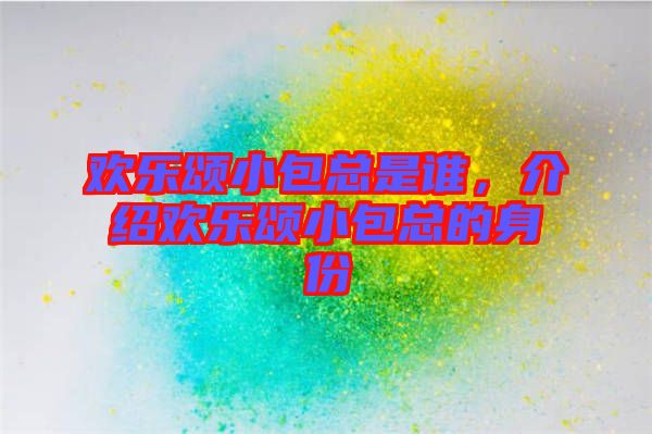 歡樂頌小包總是誰，介紹歡樂頌小包總的身份