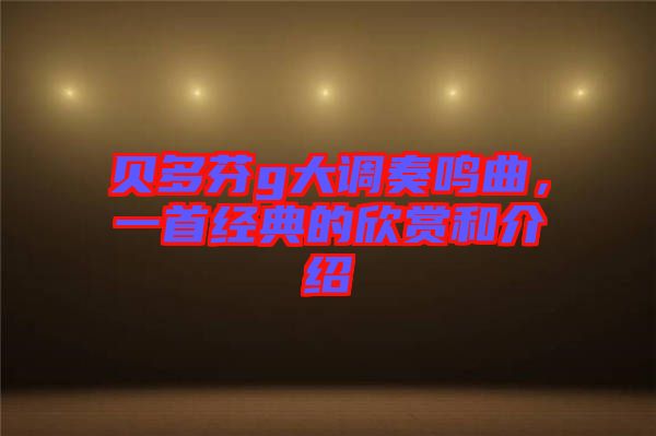 貝多芬g大調(diào)奏鳴曲，一首經(jīng)典的欣賞和介紹