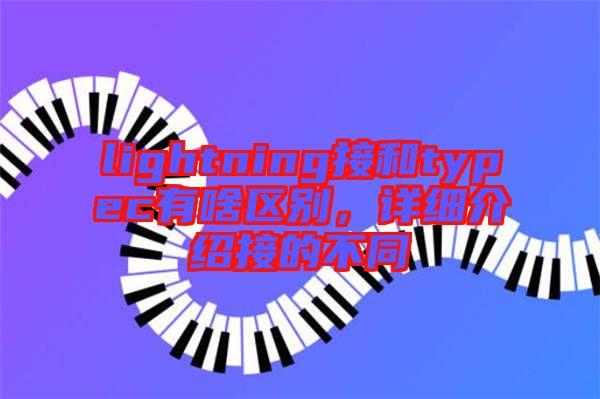 lightning接和typec有啥區(qū)別，詳細介紹接的不同