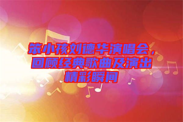 笨小孩劉德華演唱會，回顧經(jīng)典歌曲及演出精彩瞬間