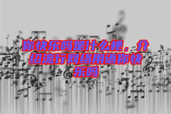 你快樂嗎是什么梗，介紹流行網(wǎng)絡(luò)用語你快樂嗎