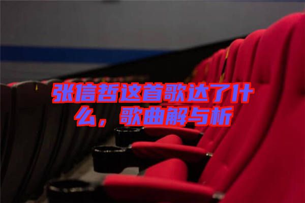 張信哲這首歌達了什么，歌曲解與析