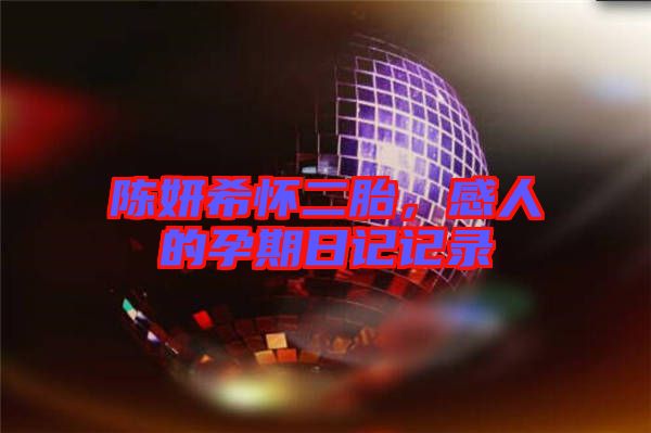 陳妍希懷二胎，感人的孕期日記記錄