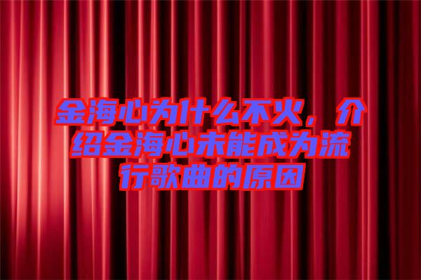 金海心為什么不火，介紹金海心未能成為流行歌曲的原因