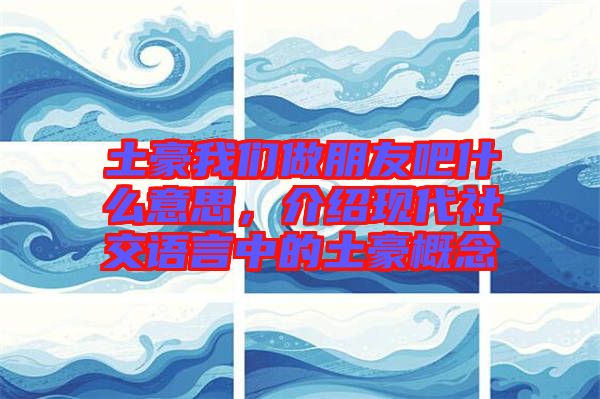 土豪我們做朋友吧什么意思，介紹現(xiàn)代社交語言中的土豪概念