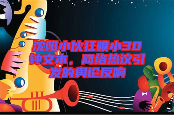 沈陽小伙狂噴小30鐘文本，網(wǎng)絡(luò)熱議引發(fā)的輿論反響