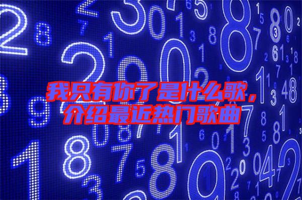 我只有你了是什么歌，介紹最近熱門歌曲