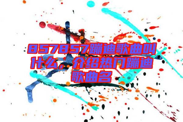 857857蹦迪歌曲叫什么，介紹熱門蹦迪歌曲名